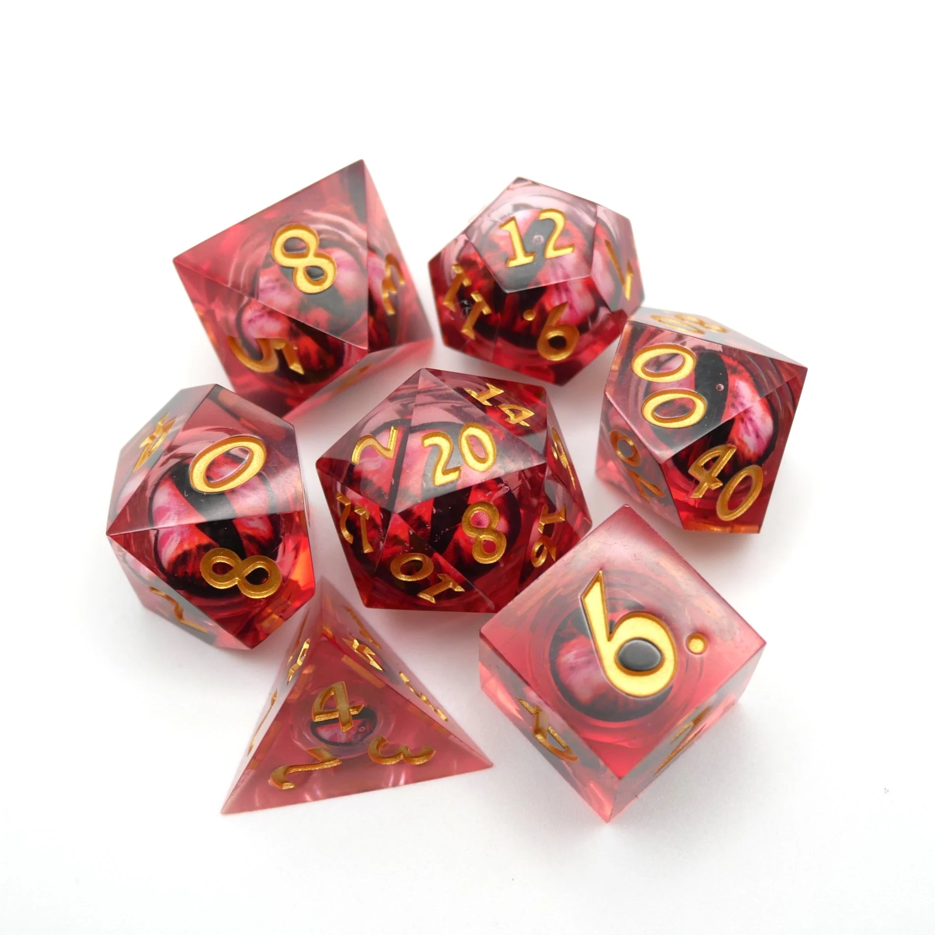 Nosferatu's Eye - 7 Piece Moving Eye DnD Dice Set | Acrylic RPG Gaming Dice - Image 9