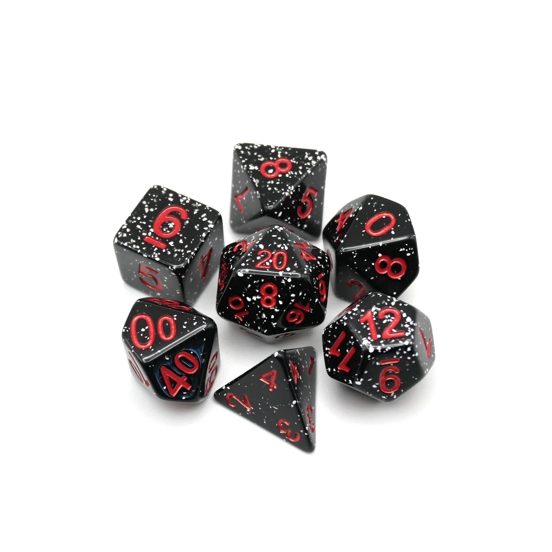 Obsidian Malphite - 7 Piece DnD Dice Set | Acrylic RPG Gaming Dice - Image 3