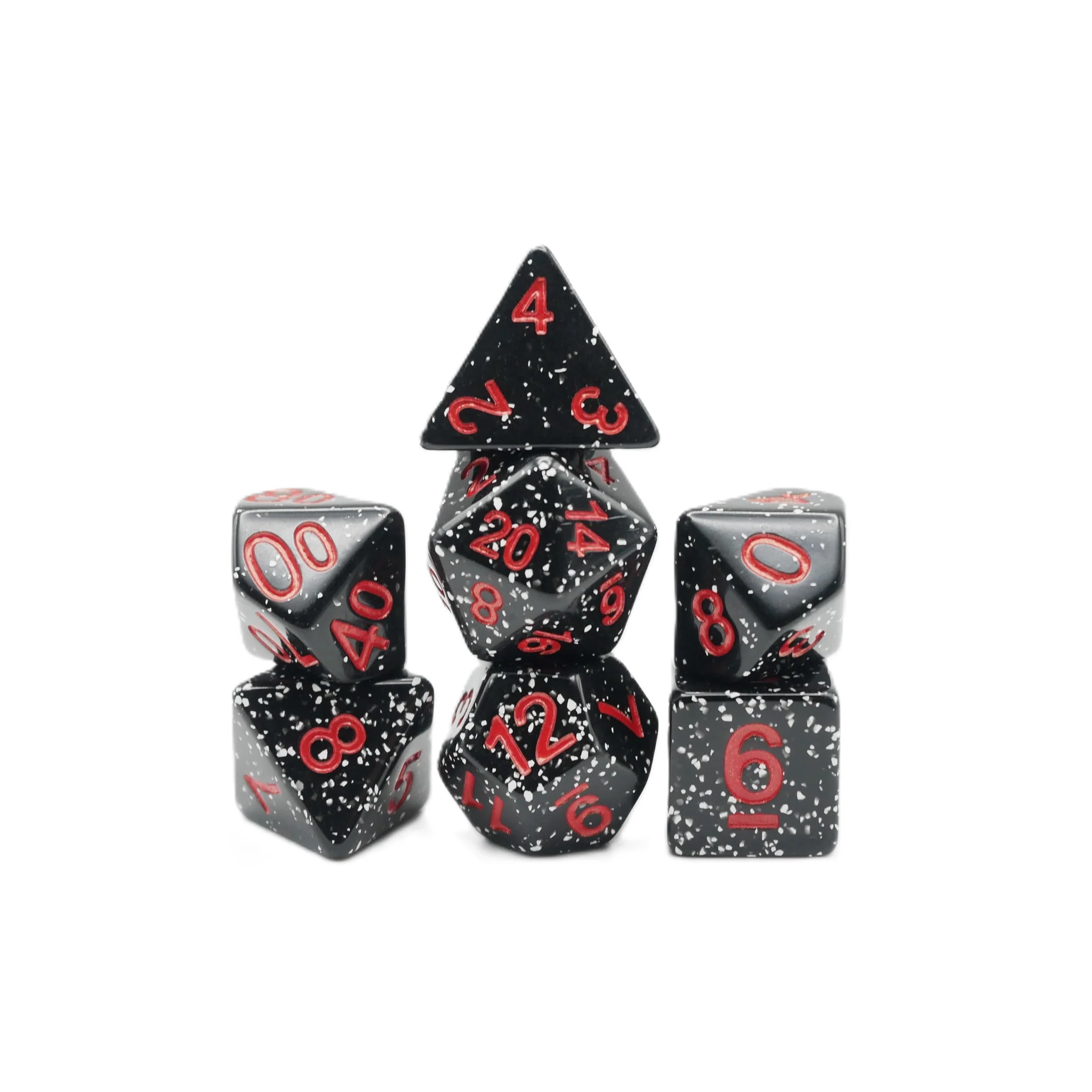 Obsidian Malphite - 7 Piece DnD Dice Set | Acrylic RPG Gaming Dice - Image 8