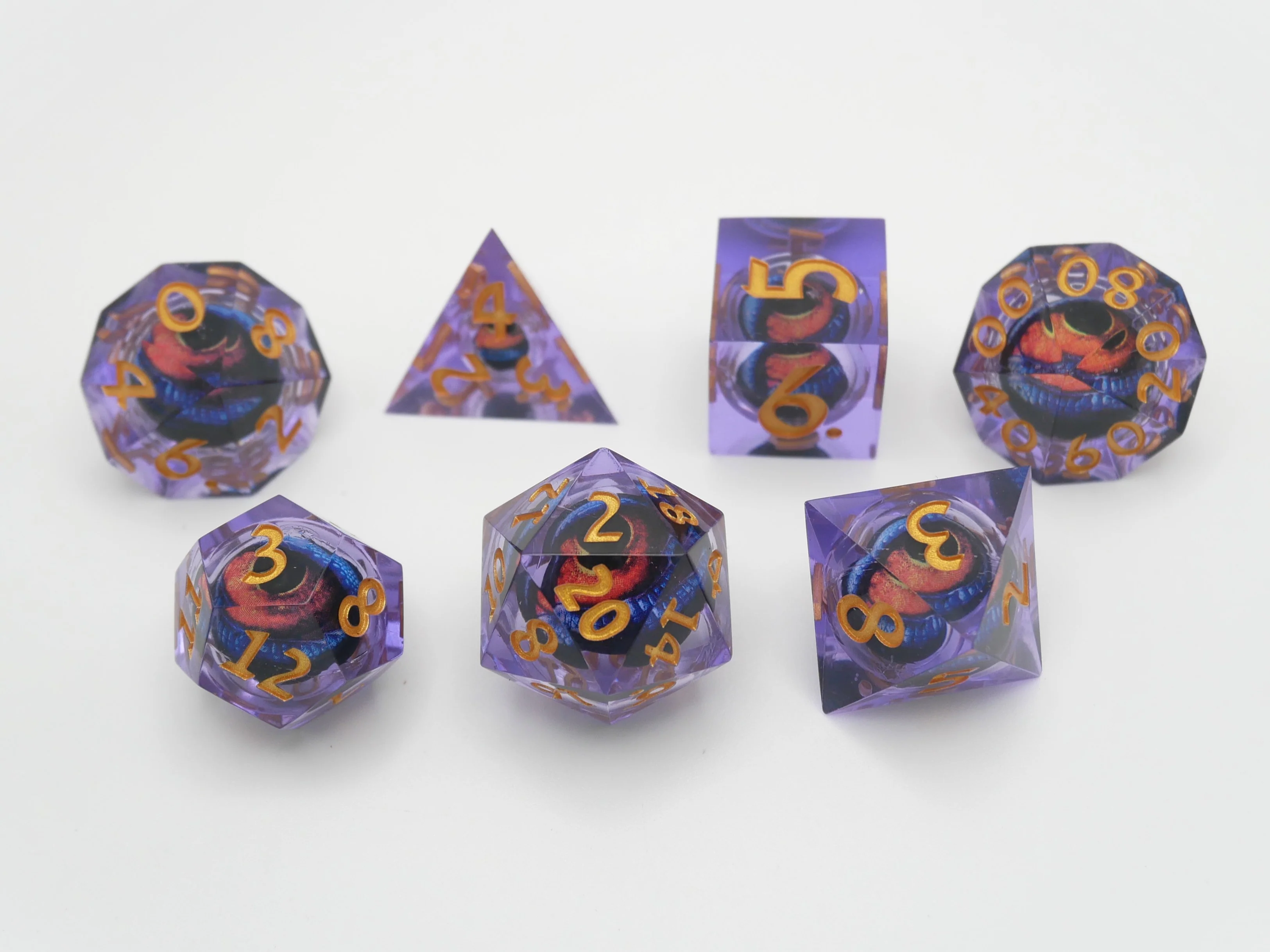 Owlbear's Eye - 7 Piece Moving Eye DnD Dice Set | Acrylic RPG Gaming Dice - Image 3
