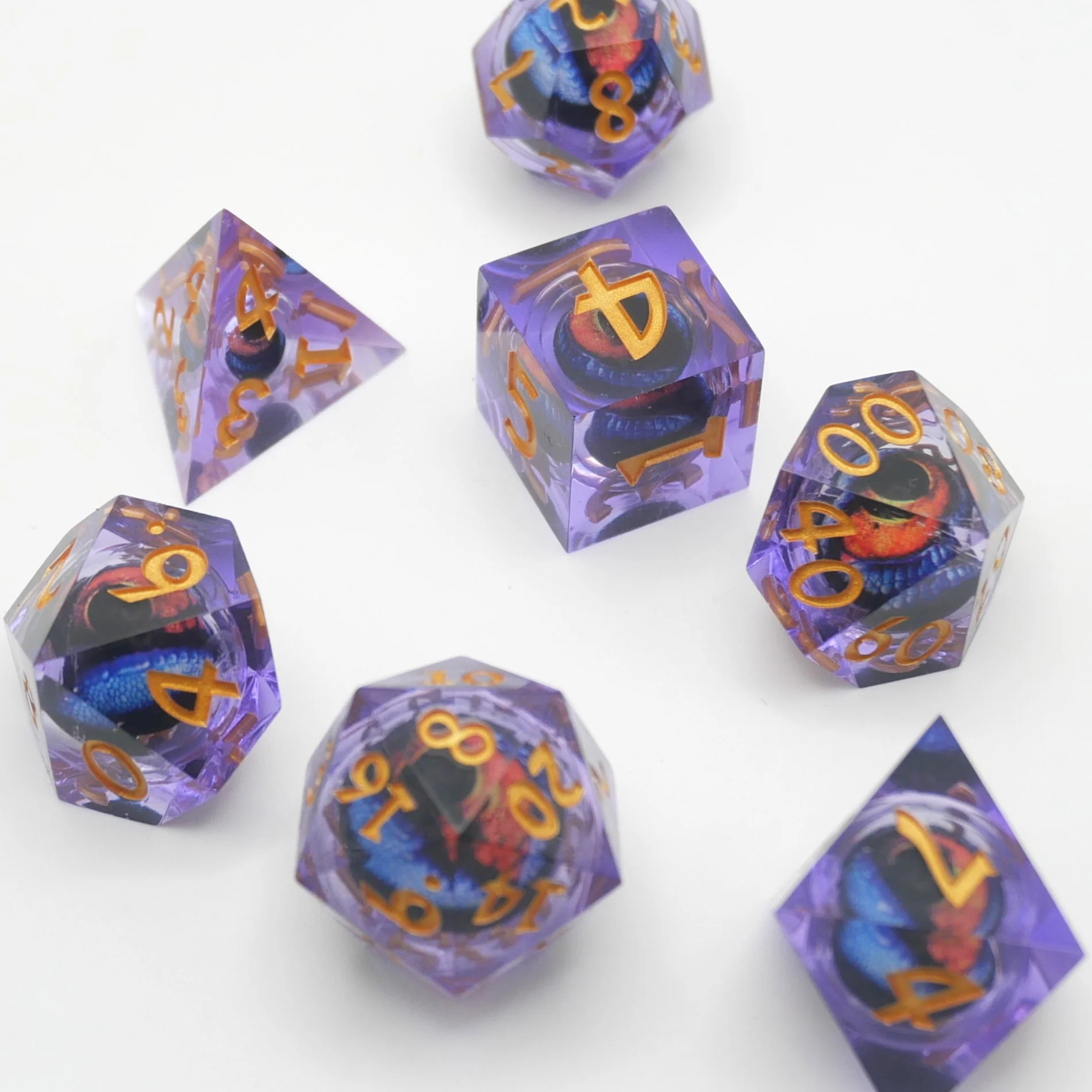 Owlbear's Eye - 7 Piece Moving Eye DnD Dice Set | Acrylic RPG Gaming Dice - Image 5