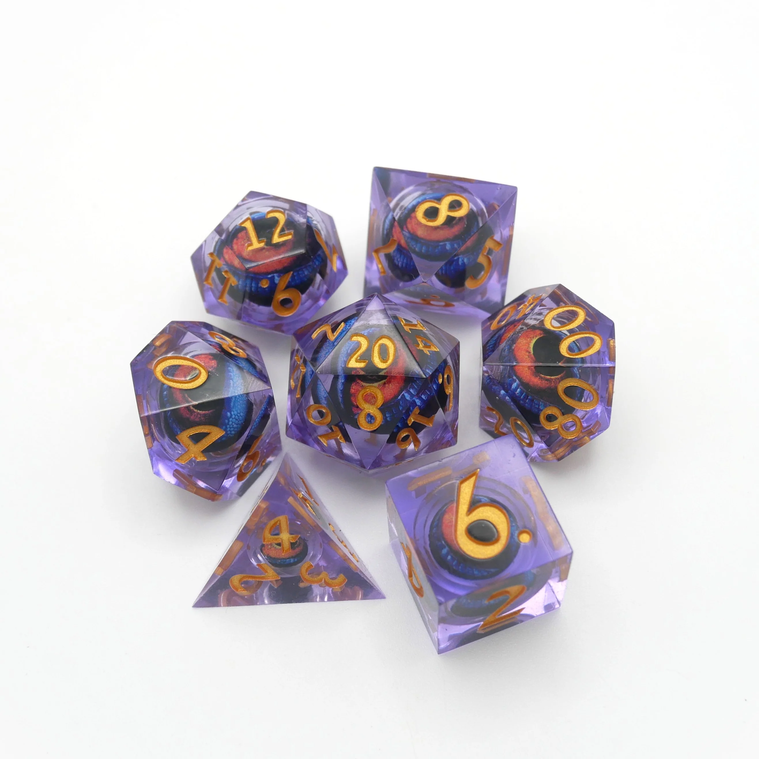 Owlbear's Eye - 7 Piece Moving Eye DnD Dice Set | Acrylic RPG Gaming Dice - Image 7
