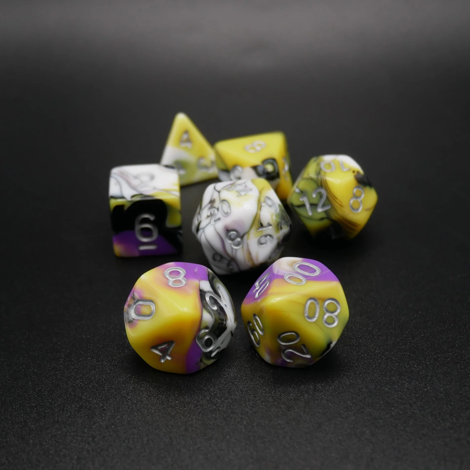 Panic Abstraction - 7 Piece DnD Dice Set | Acrylic RPG Gaming Dice - Image 6