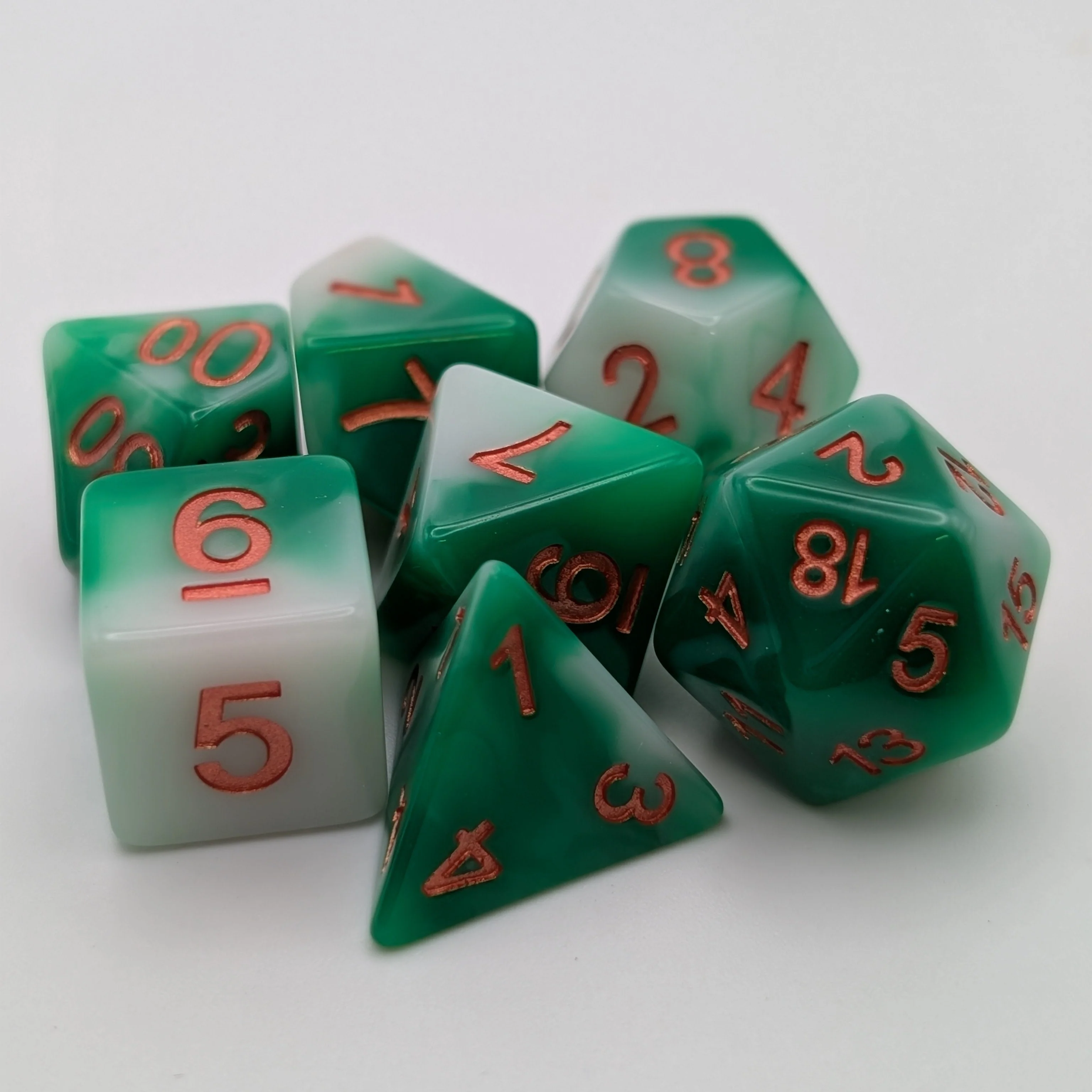 Pine Needles - 7 Piece DnD Dice Set | Acrylic RPG Gaming Dice - Image 2