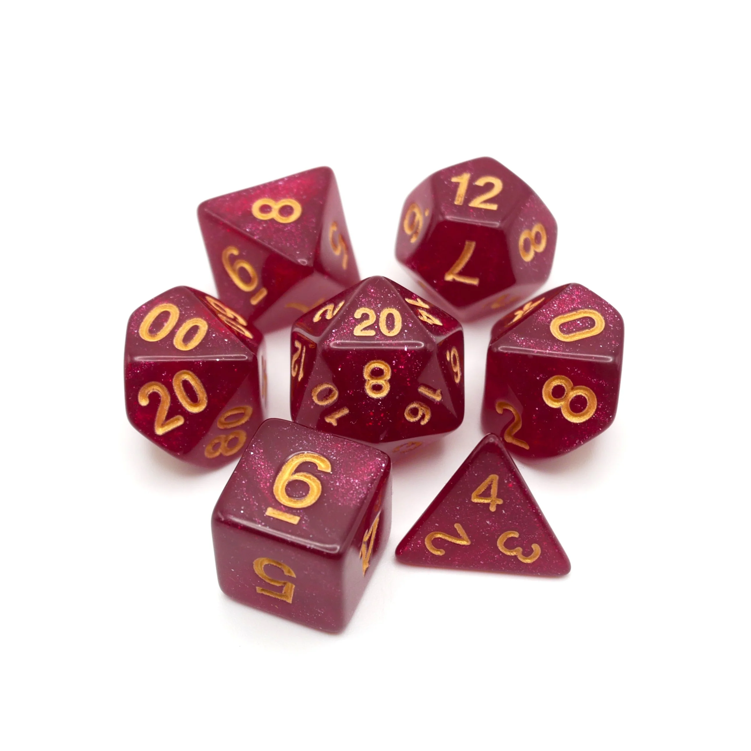 Porygon's Plating - 7 Piece DnD Dice Set | Acrylic RPG Gaming Dice - Image 3