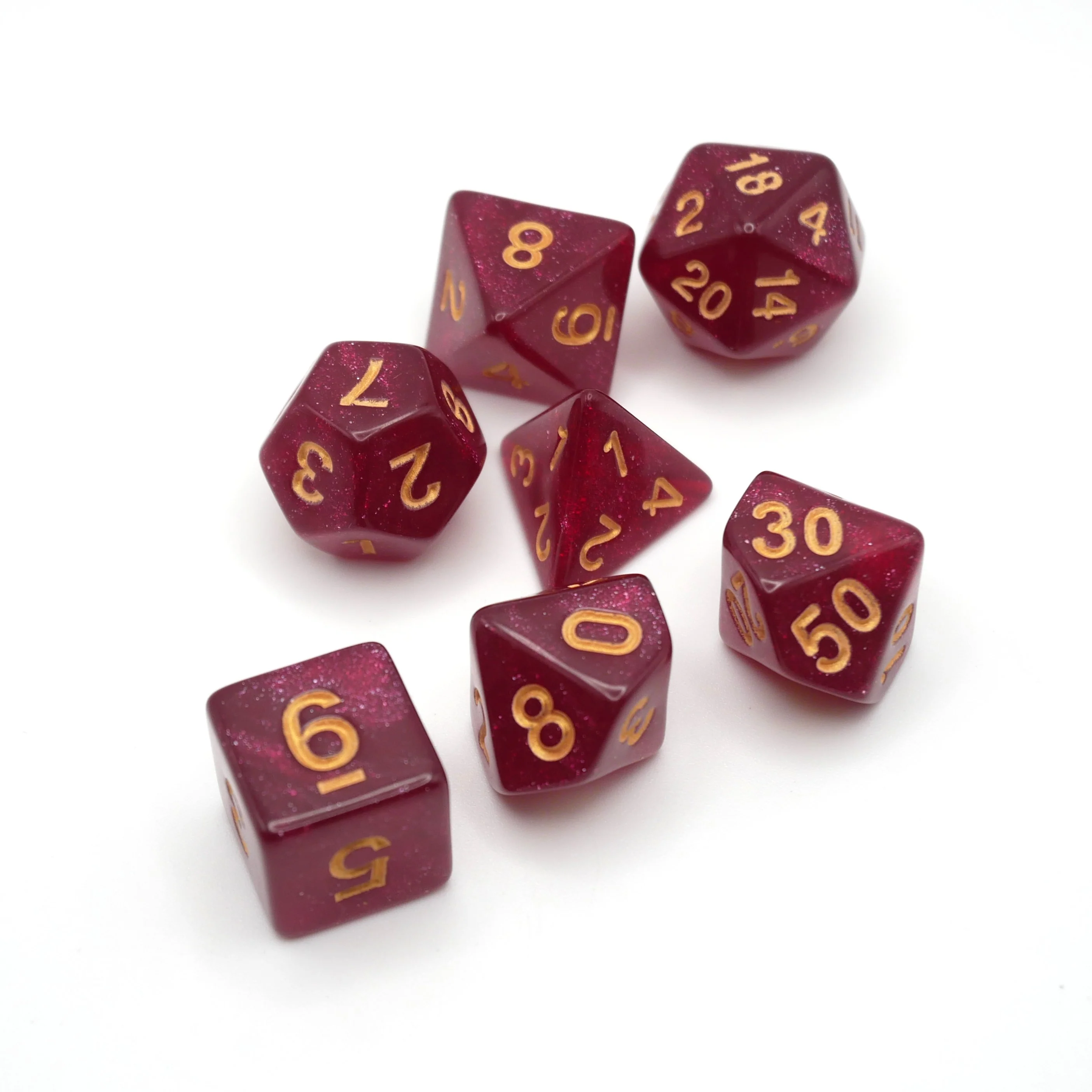 Porygon's Plating - 7 Piece DnD Dice Set | Acrylic RPG Gaming Dice - Image 4
