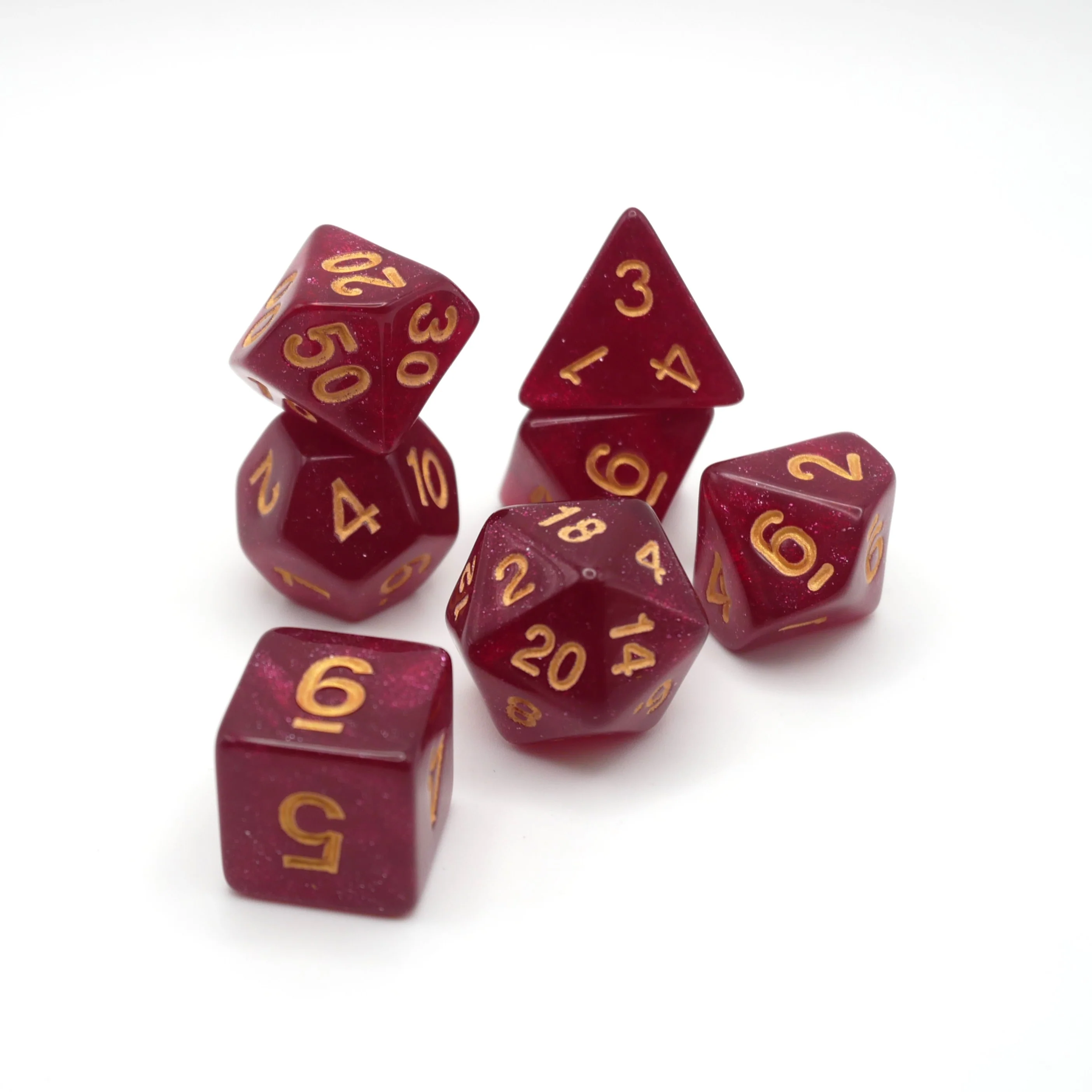 Porygon's Plating - 7 Piece DnD Dice Set | Acrylic RPG Gaming Dice - Image 7