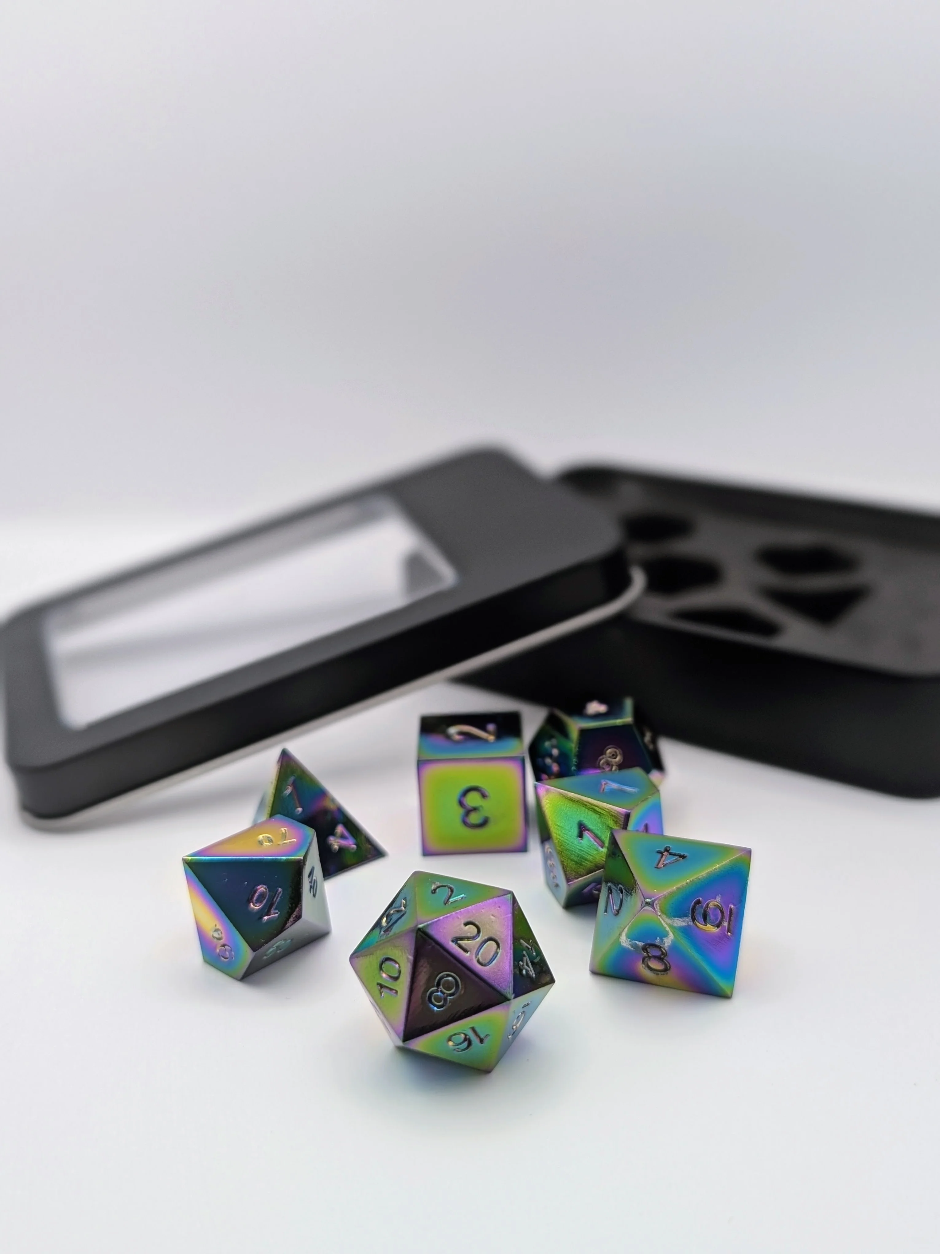 Rainbow's Alloy - 7 Piece DnD Dice Set | Metal RPG Gaming Dice - Image 3