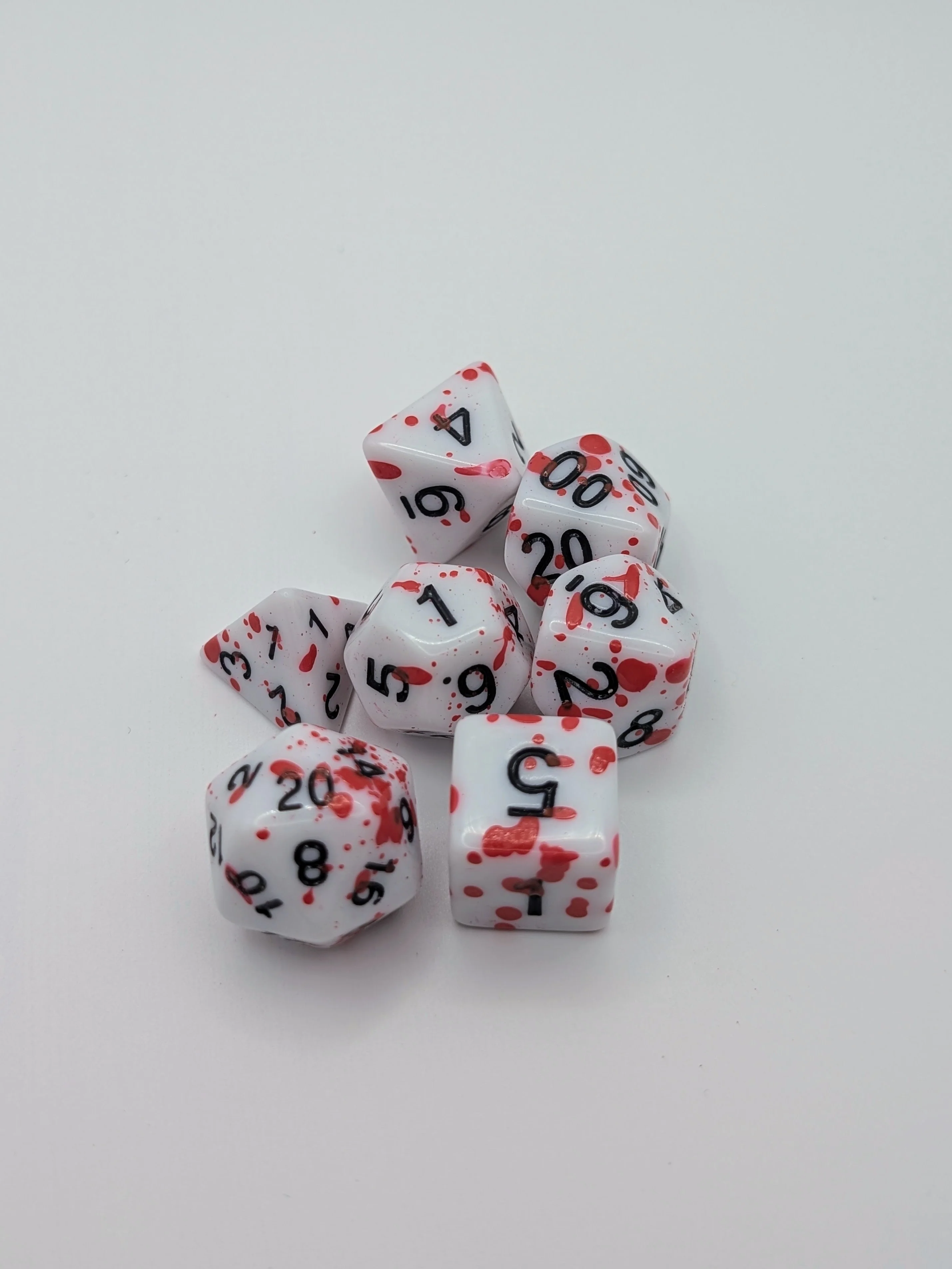 Red Rupture - 7 Piece DnD Dice Set | Acrylic RPG Gaming Dice