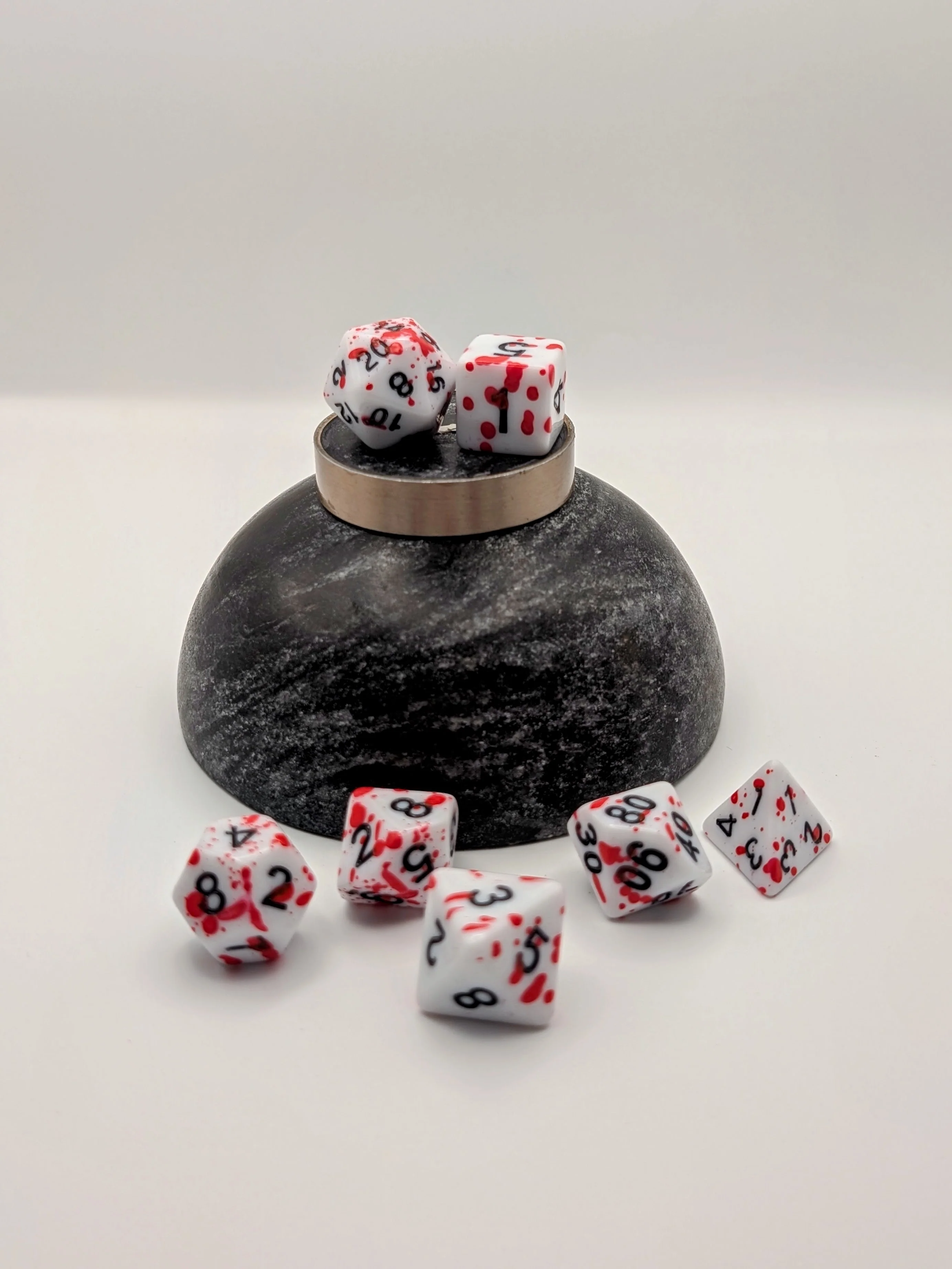 Red Rupture - 7 Piece DnD Dice Set | Acrylic RPG Gaming Dice - Image 2