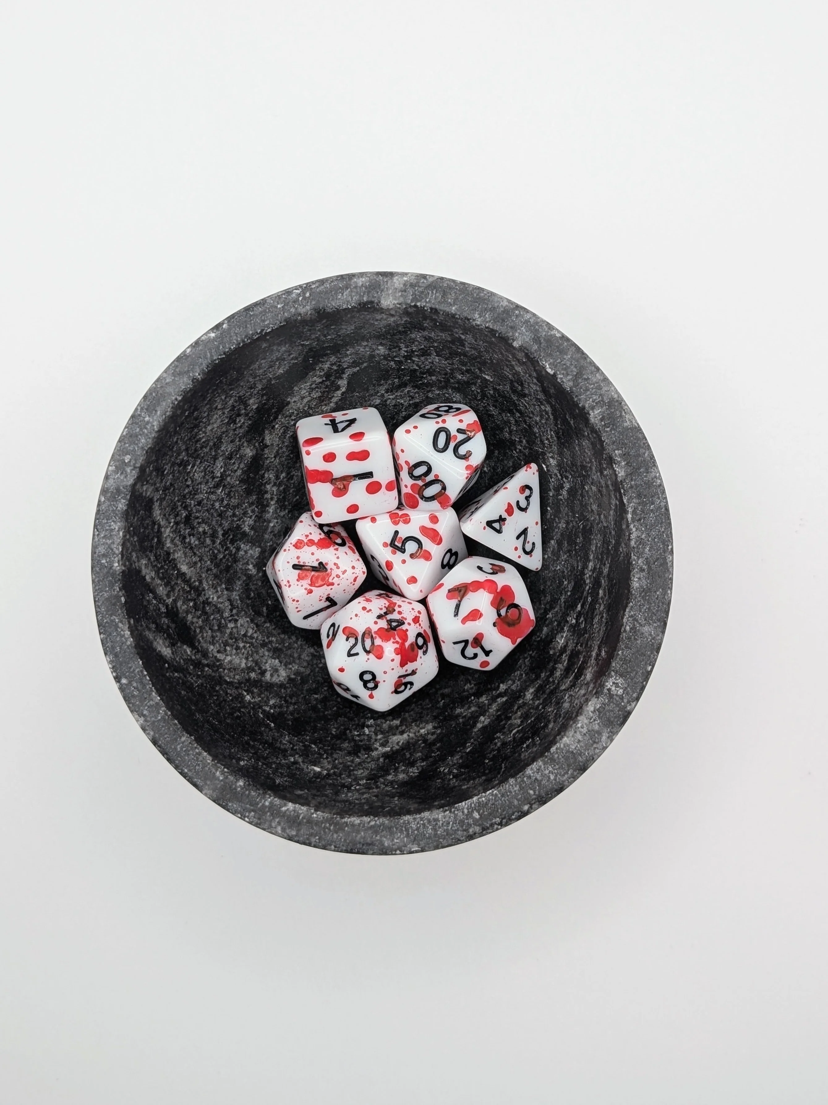 Red Rupture - 7 Piece DnD Dice Set | Acrylic RPG Gaming Dice - Image 3
