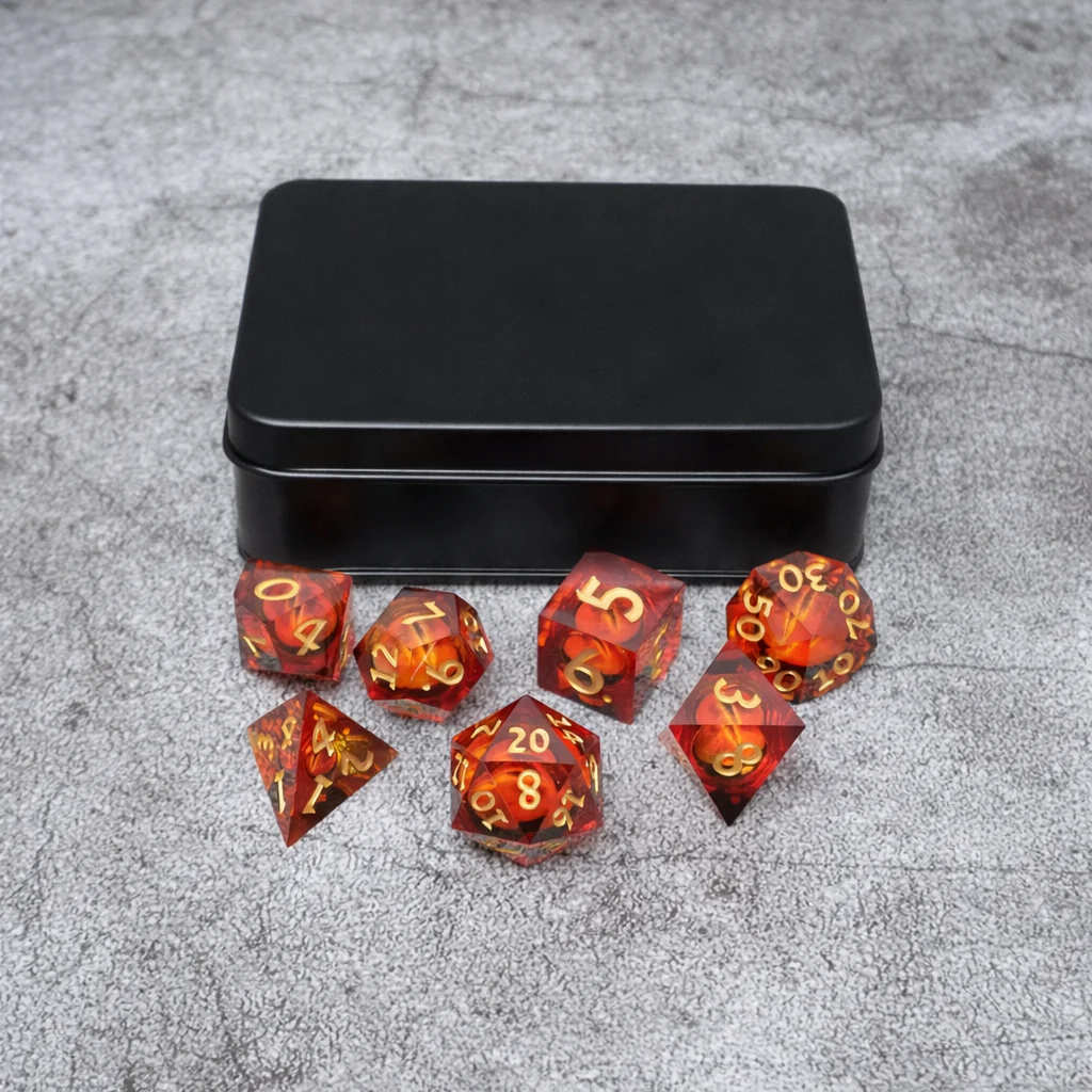 Sauron's Eye |  7 Piece Moving Eye DnD Dice Set | Acrylic RPG Gaming Dice - Image 10