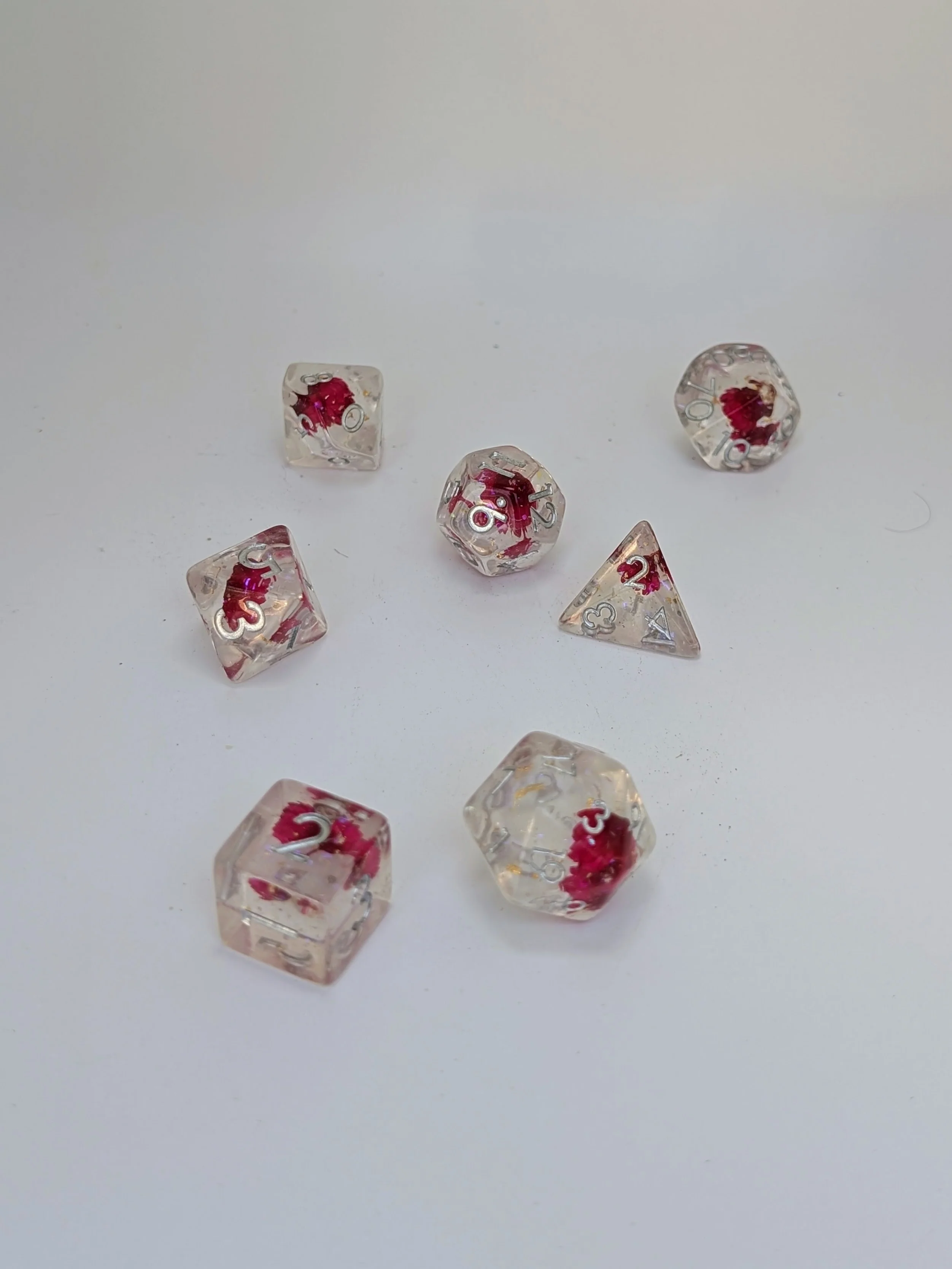 Scarlet Wilds - 7 Piece DnD Dice Set | Resin RPG Gaming Dice - Image 3