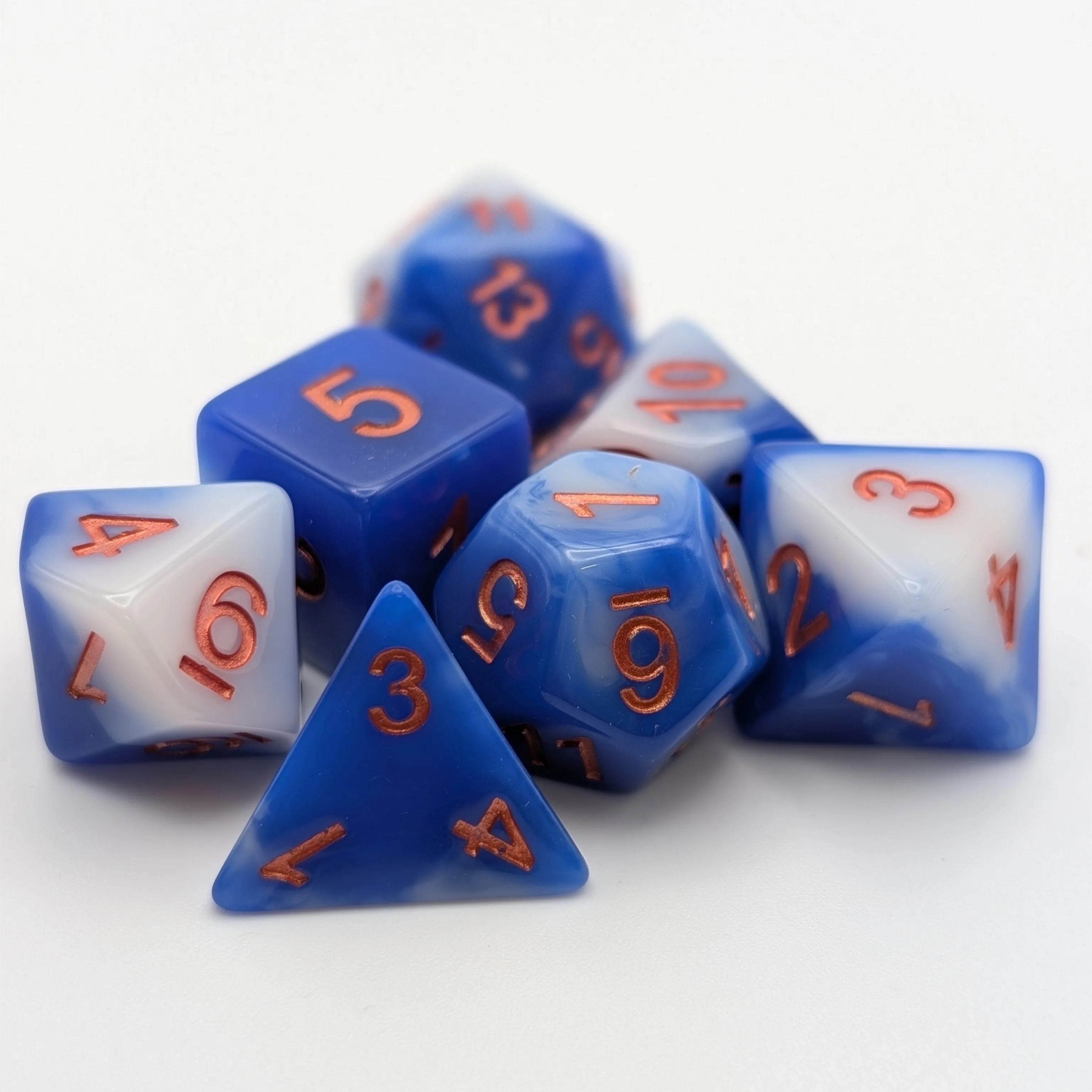 Sea and Sky- 7 Piece DnD Dice Set | Acrylic RPG Gaming Dice - Image 2