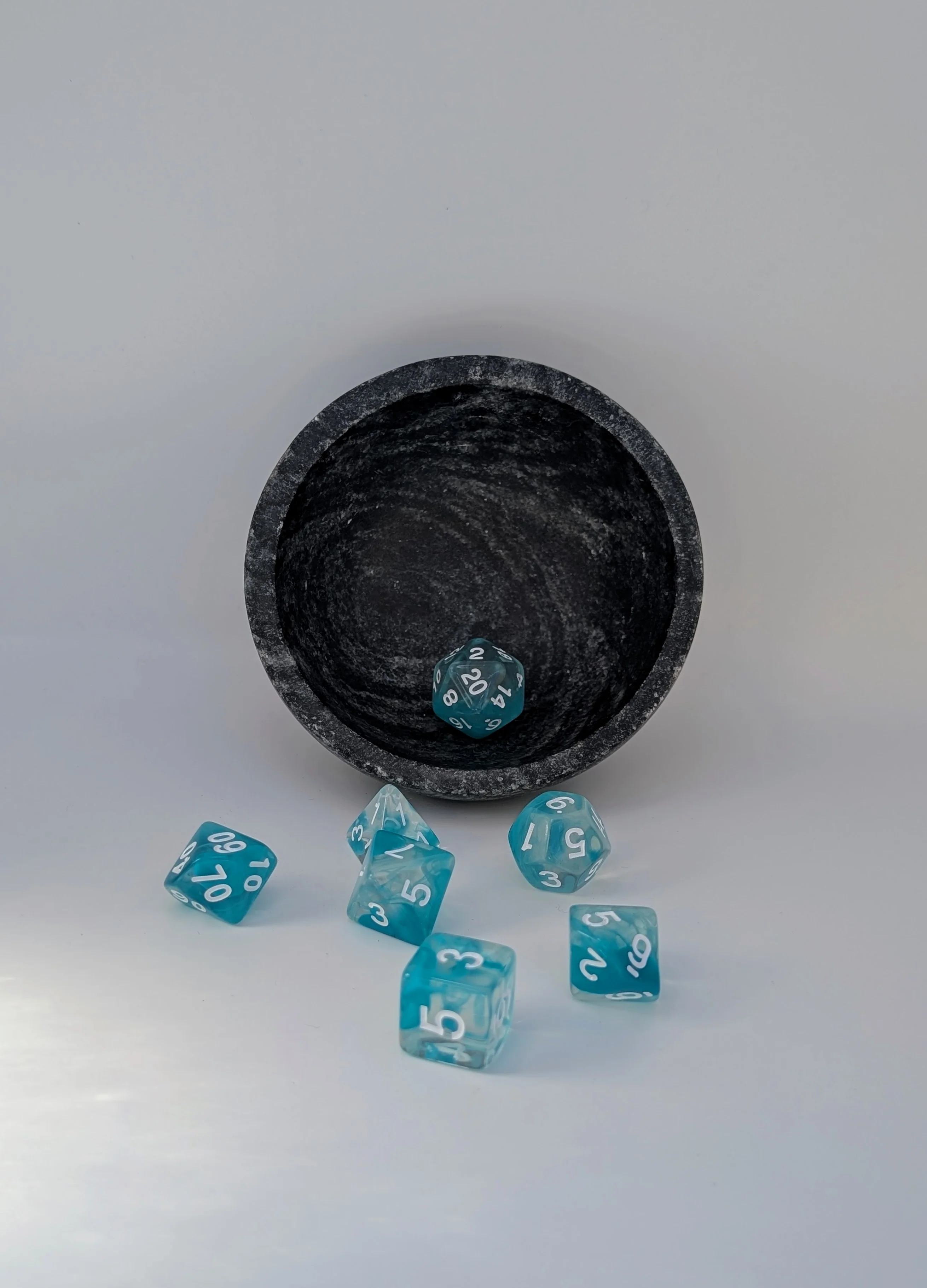 Seafoam Light - 7 Piece DnD Dice Set | Acrylic RPG Gaming Dice - Image 3