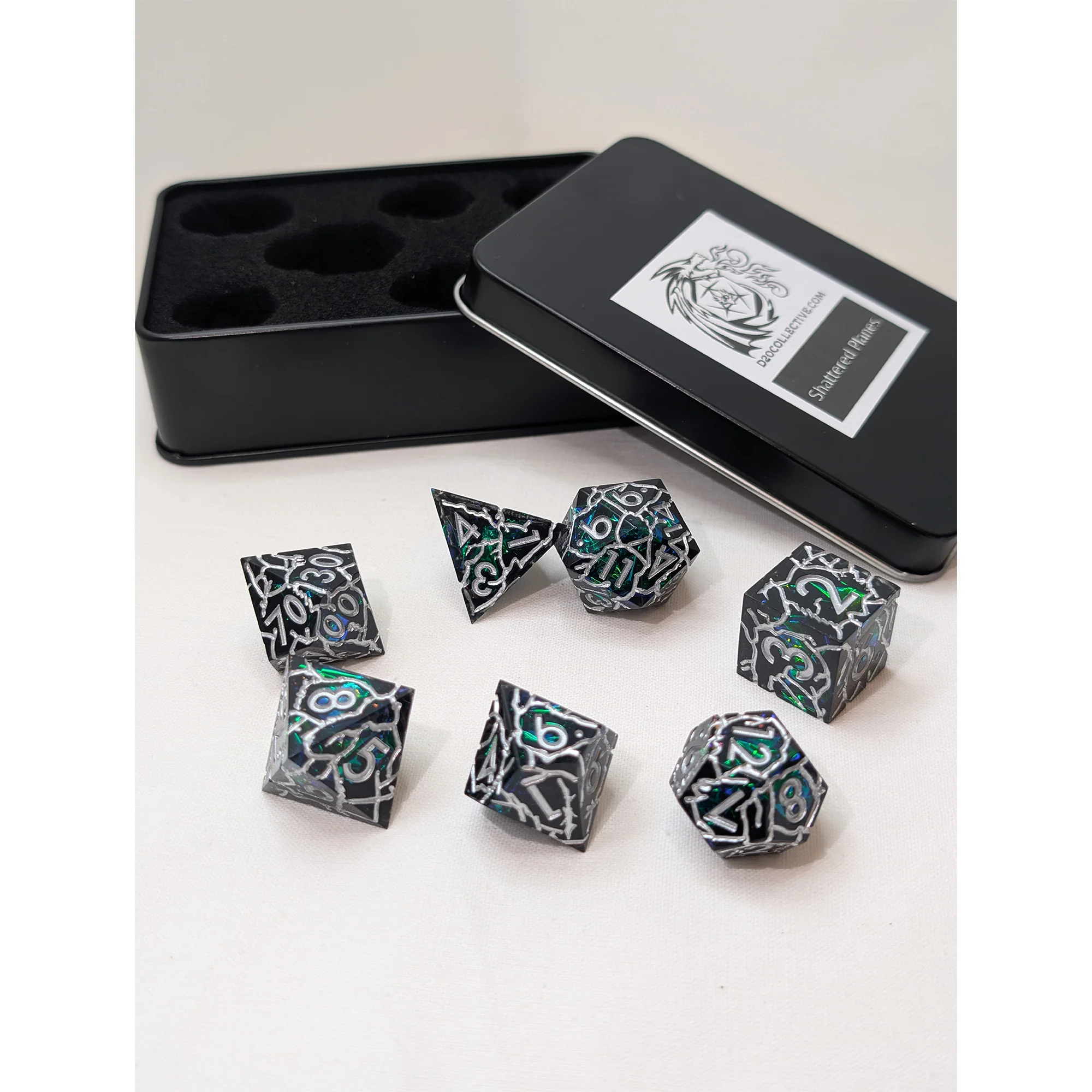 Shattered Planes - 7 Piece DnD Dice Set | Acrylic RPG Gaming Dice - Image 2