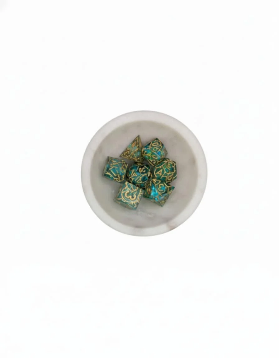 Shattered Seas- 7 Piece DnD Dice Set | Acrylic RPG Gaming Dice - Image 4