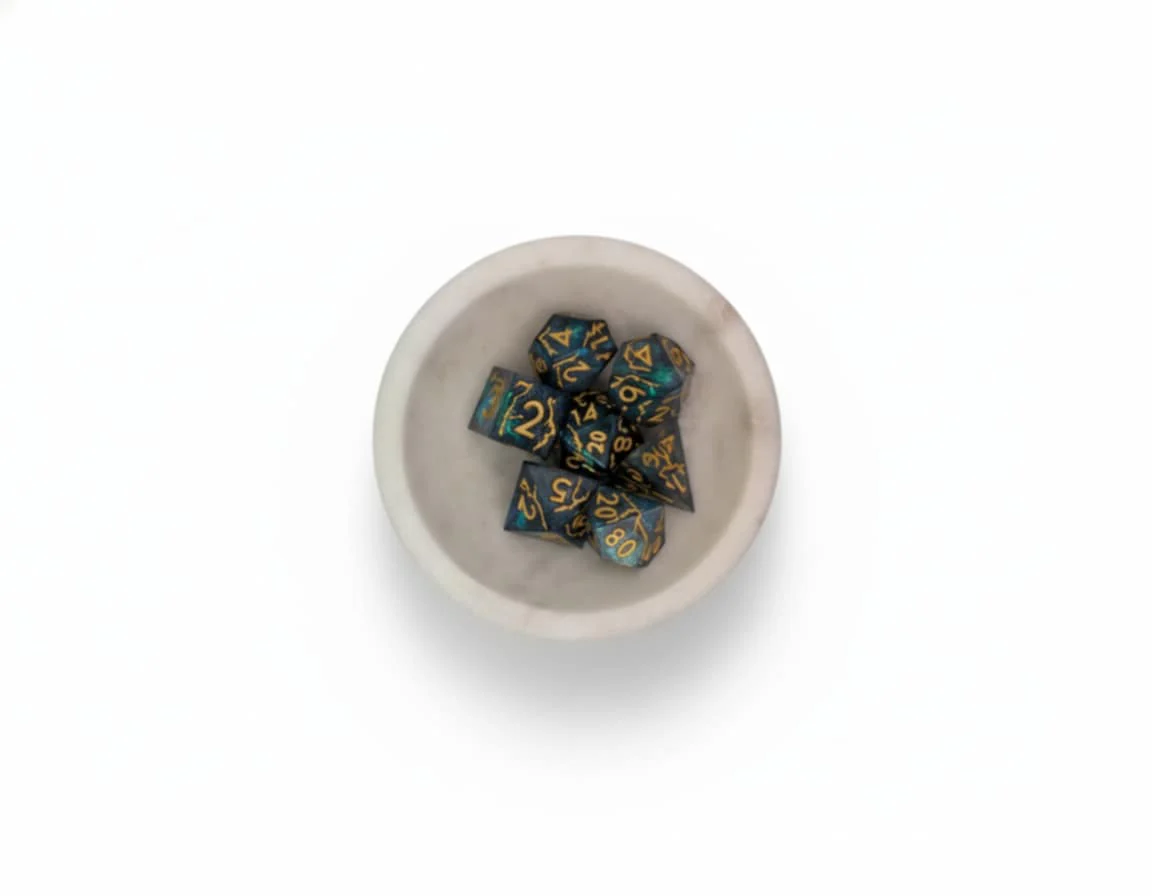 Shattered Storm - 7 Piece DnD Dice Set | Acrylic RPG Gaming Dice - Image 4