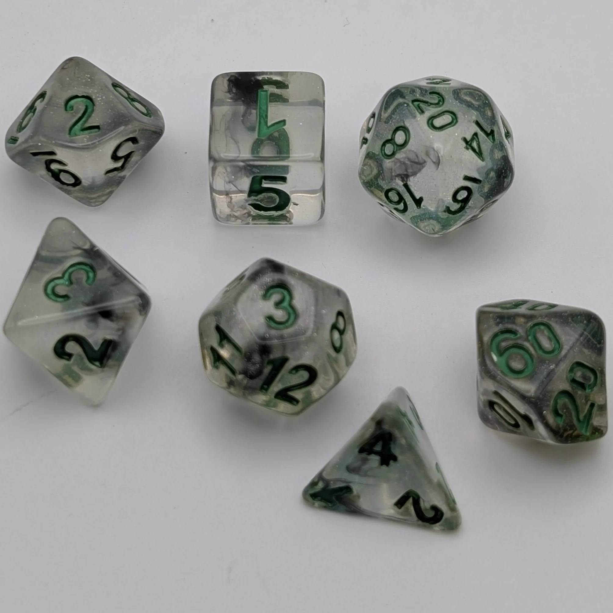Shining Stars - 7 Piece DnD Dice Set | Acrylic RPG Gaming Dice - Image 3