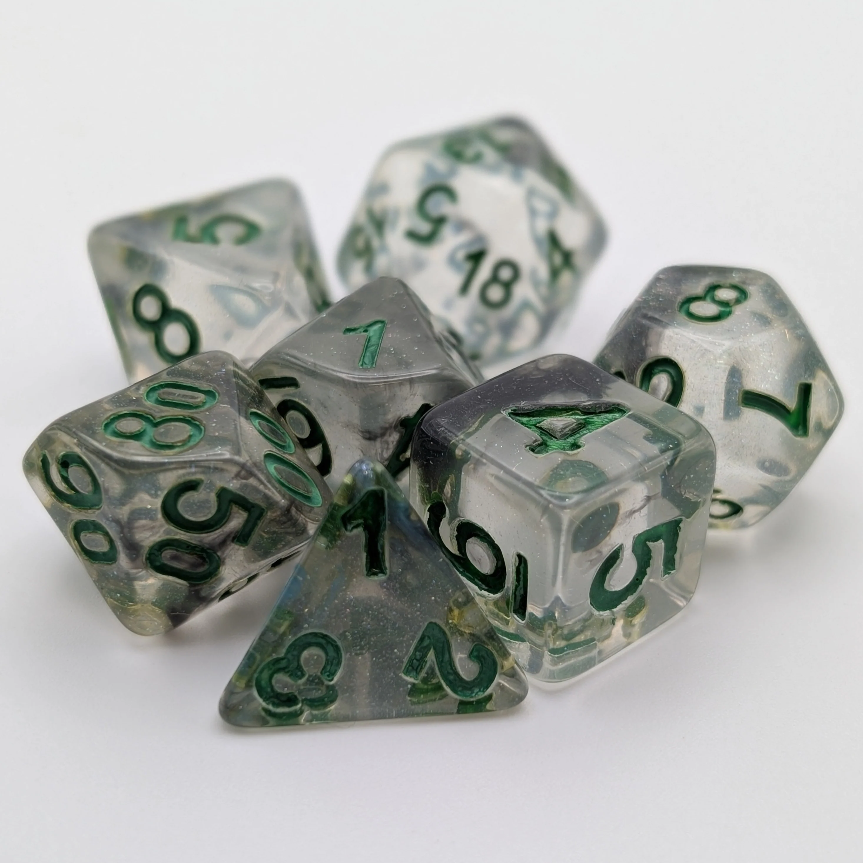 Shining Stars - 7 Piece DnD Dice Set | Acrylic RPG Gaming Dice - Image 4