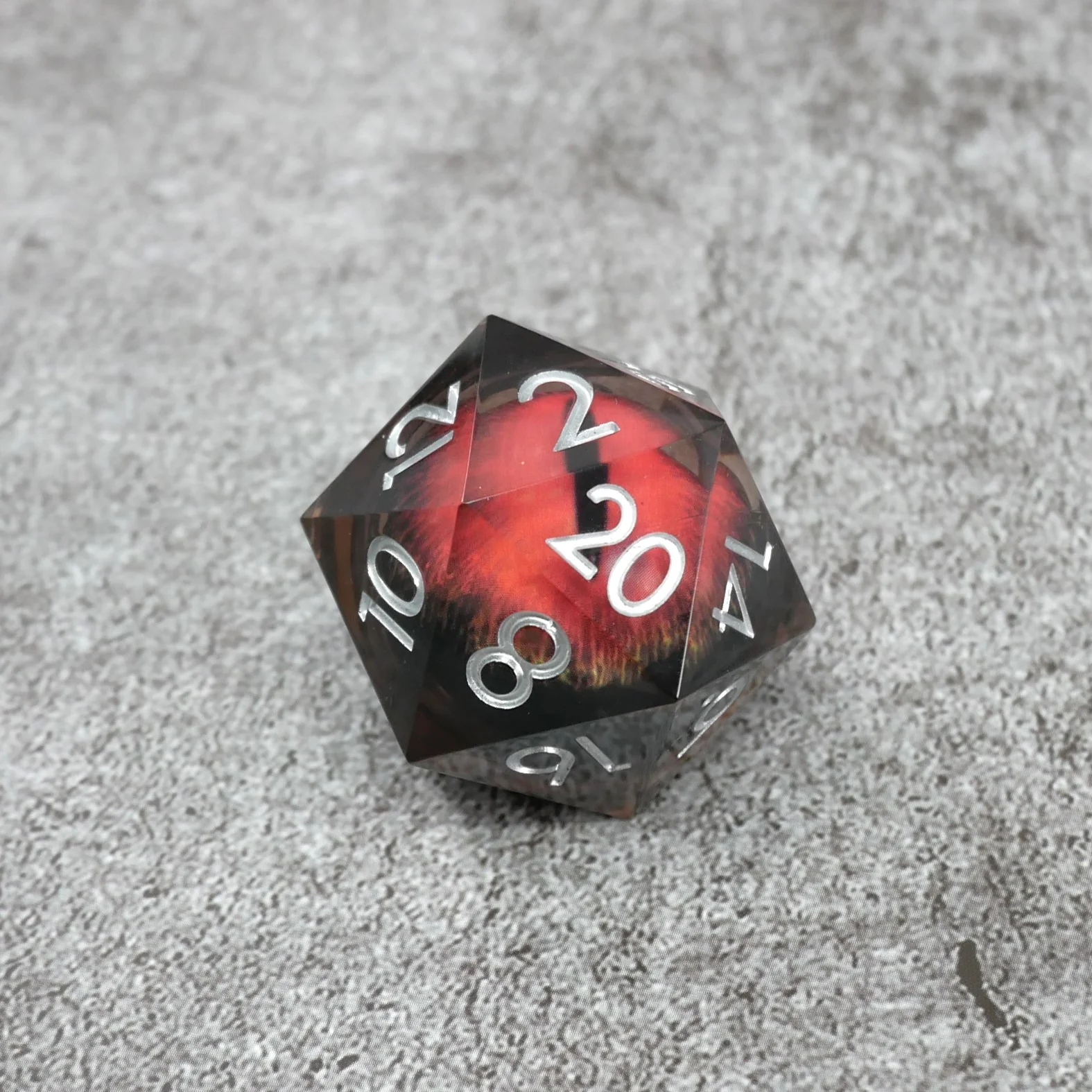 Smaug's Eye | Giant D20 Moving Eye DnD Dice | Acrylic RPG Gaming Dice - Image 3