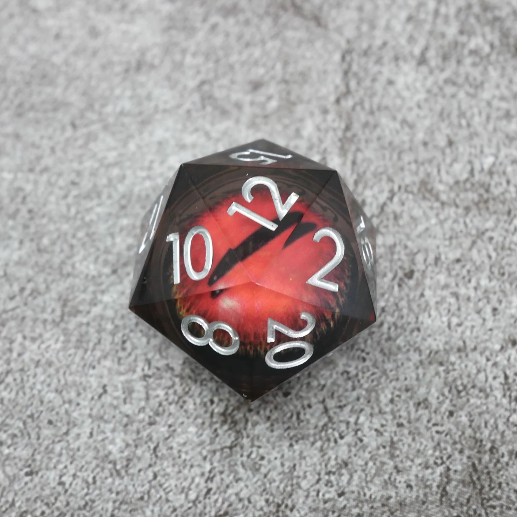 Smaug's Eye | Giant D20 Moving Eye DnD Dice | Acrylic RPG Gaming Dice - Image 4