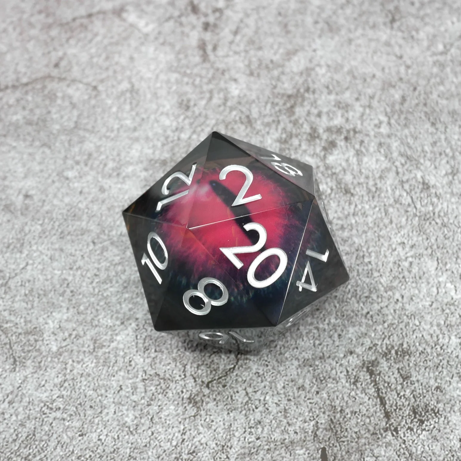 Smaug's Eye | Giant D20 Moving Eye DnD Dice | Acrylic RPG Gaming Dice - Image 6