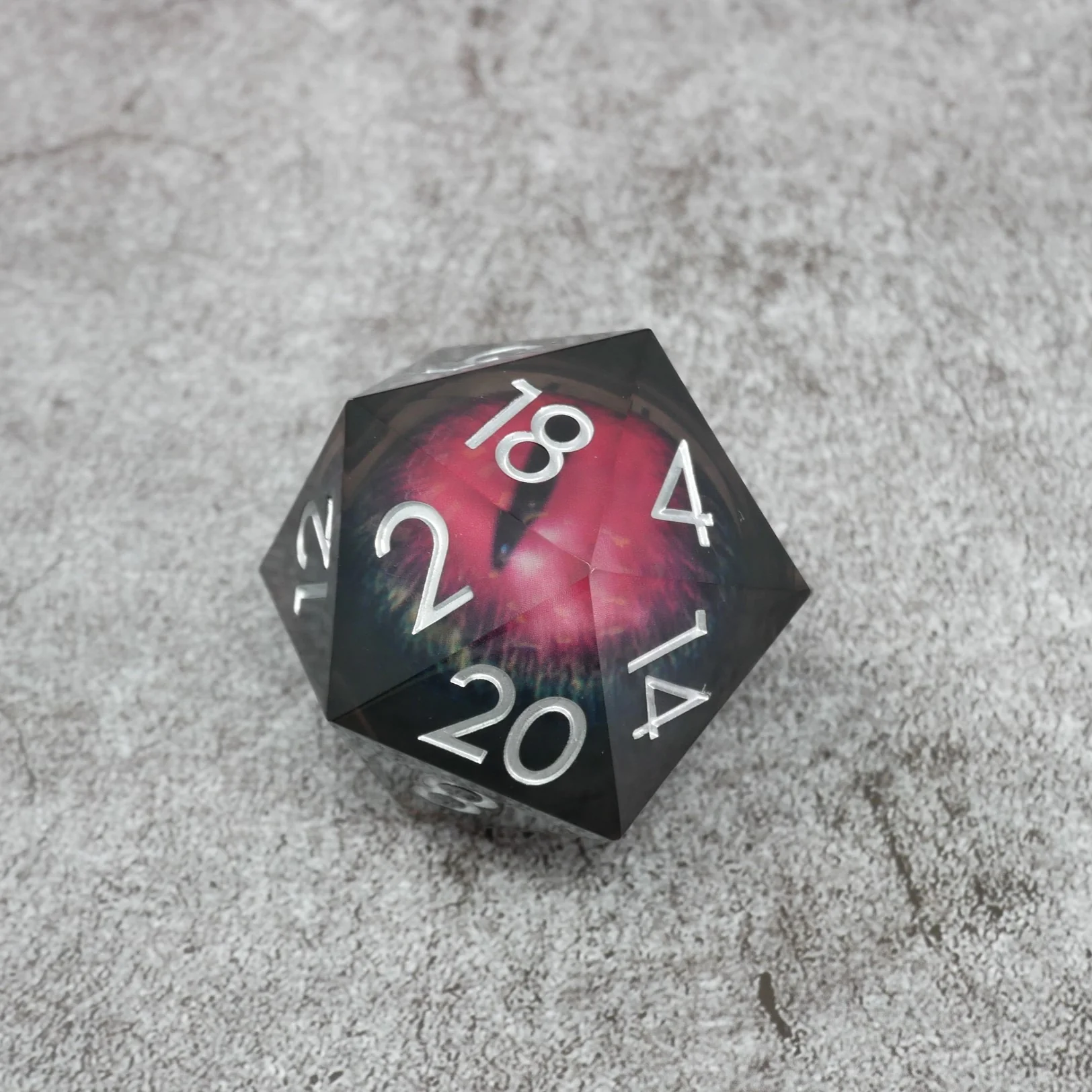 Smaug's Eye | Giant D20 Moving Eye DnD Dice | Acrylic RPG Gaming Dice - Image 7