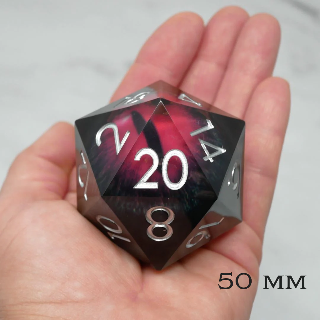 Smaug's Eye | Giant D20 Moving Eye DnD Dice | Acrylic RPG Gaming Dice - Image 8