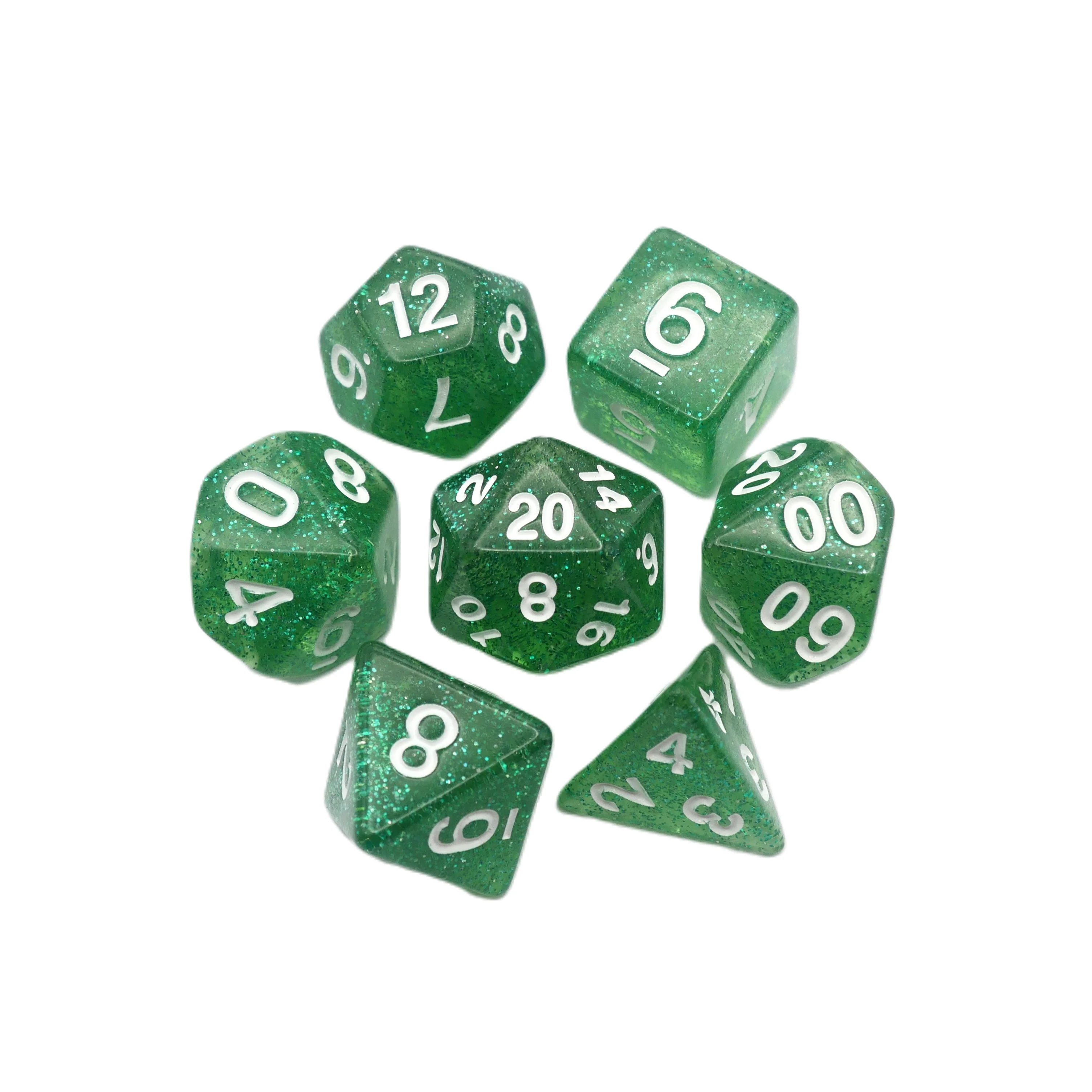 Spearmint Drop - 7 Piece DnD Dice Set | Acrylic RPG Gaming Dice - Image 4