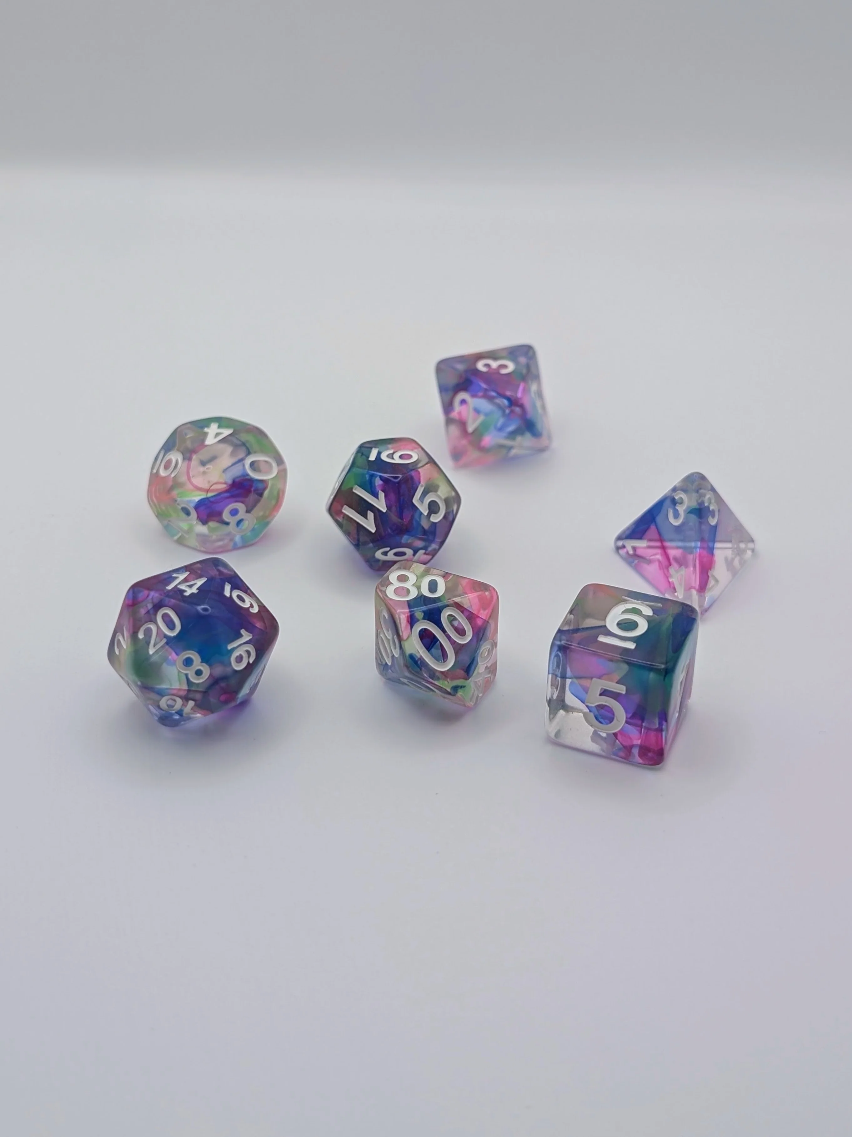 Unicorn Tales - 7 Piece DnD Dice Set | Resin RPG Gaming Dice - Image 2