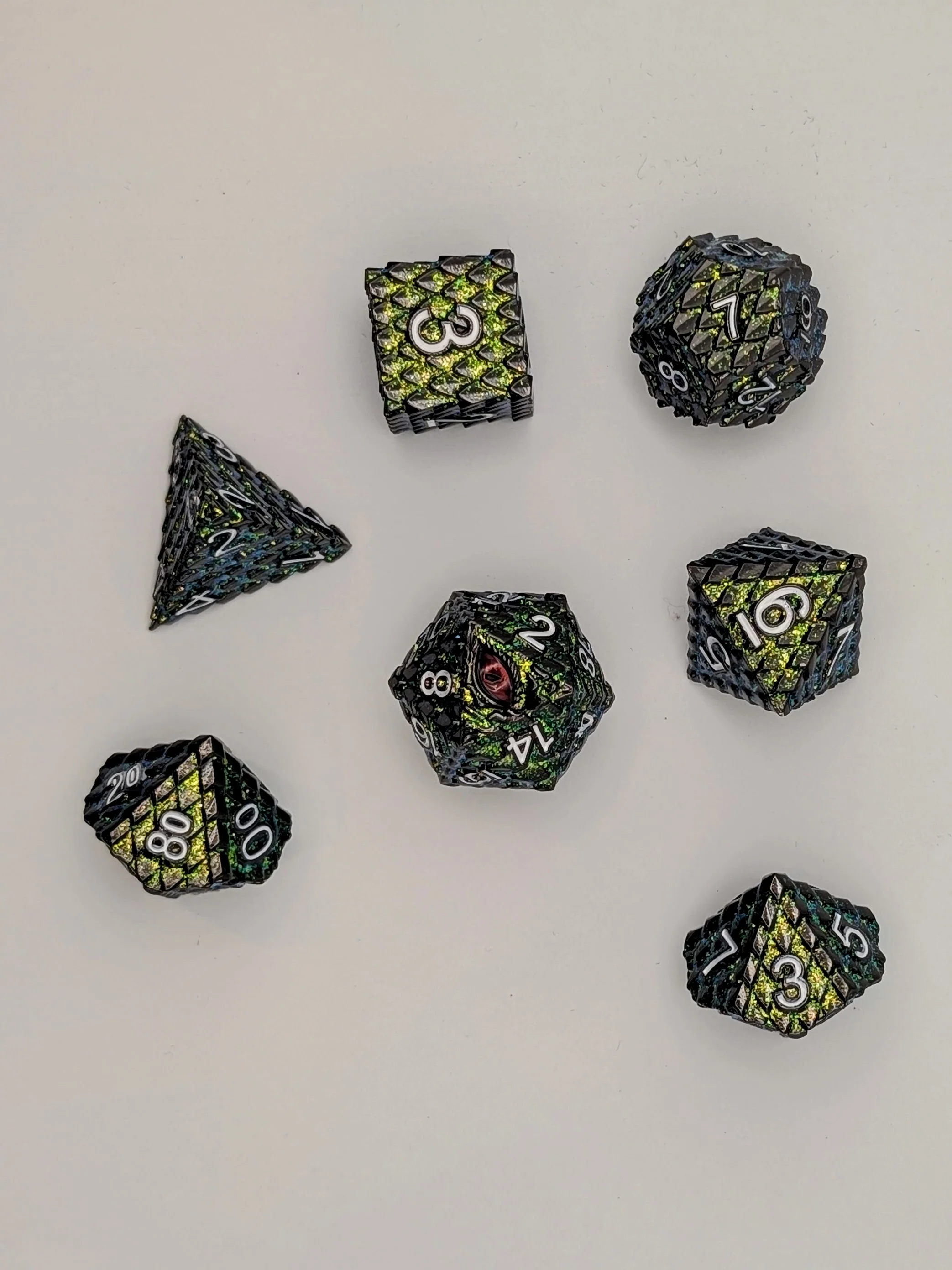 Venomfang's Gaze - 7 Piece DnD Dice Set | Metal RPG Gaming Dice - Image 3